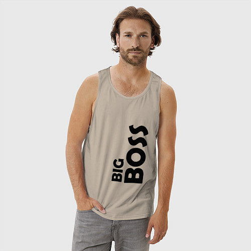 Мужская майка BIG BOSS - темная / Миндальный – фото 3