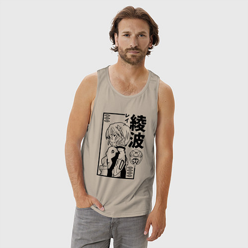 Мужская майка Аянами Рей - евангелион / Миндальный – фото 3