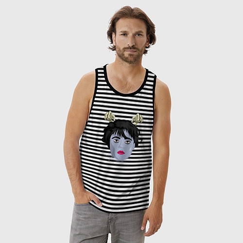 Мужская майка Wednesday зомби art / Черная тельняшка – фото 3