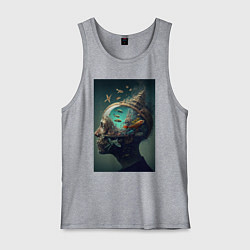 Майка мужская хлопок Мысли о море, цвет: меланж