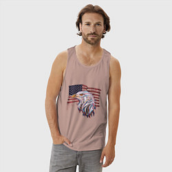 Майка мужская хлопок American eagle, цвет: пыльно-розовый — фото 2