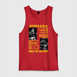 Майка мужская хлопок Nirvana SLTS, цвет: красный