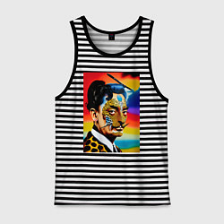 Майка мужская хлопок Salvador Dali: Art, цвет: черная тельняшка