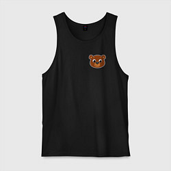 Майка мужская хлопок Мордочка медведя, цвет: черный