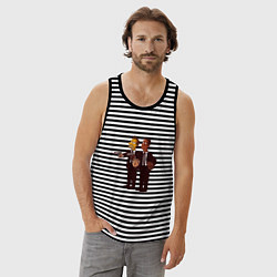 Майка мужская хлопок Simpsons fiction, цвет: черная тельняшка — фото 2