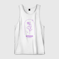 Майка мужская хлопок Spring Blossom Весеннее Цветение, цвет: белый