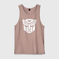 Майка мужская хлопок Знак Трансформера, цвет: пыльно-розовый
