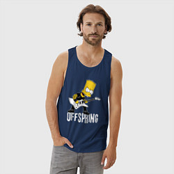 Майка мужская хлопок Offspring Барт Симпсон рокер, цвет: тёмно-синий — фото 2