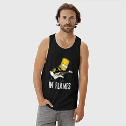 Майка мужская хлопок In Flames Барт Симпсон рокер, цвет: черный — фото 2