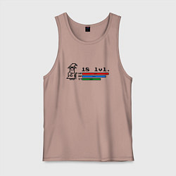 Майка мужская хлопок Волшебник level up 18, цвет: пыльно-розовый