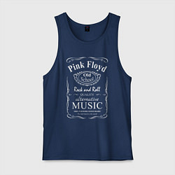 Майка мужская хлопок Pink Floyd в стиле Jack Daniels, цвет: тёмно-синий