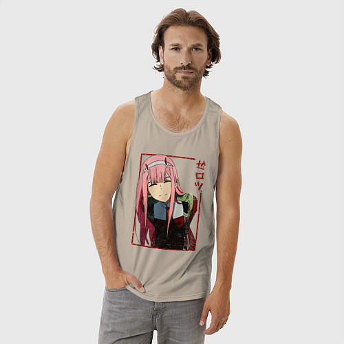 Мужская майка Zero Two anime girl / Миндальный – фото 3
