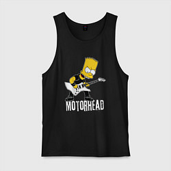 Майка мужская хлопок Motorhead Барт Симпсон рокер, цвет: черный