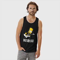 Майка мужская хлопок Motorhead Барт Симпсон рокер, цвет: черный — фото 2