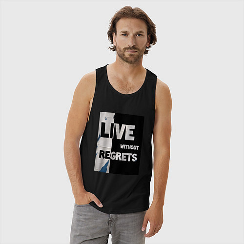 Мужская майка Черно белый арт / Черный – фото 3