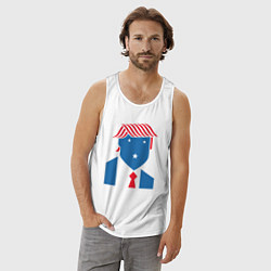 Майка мужская хлопок USA Trump, цвет: белый — фото 2