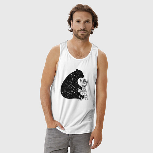 Мужская майка Космонавт и малая медведица / Белый – фото 3