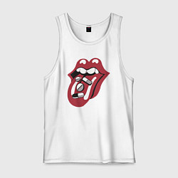 Майка мужская хлопок Rolling stones pills, цвет: белый