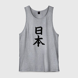 Майка мужская хлопок Японская девушка под солнцем, цвет: меланж