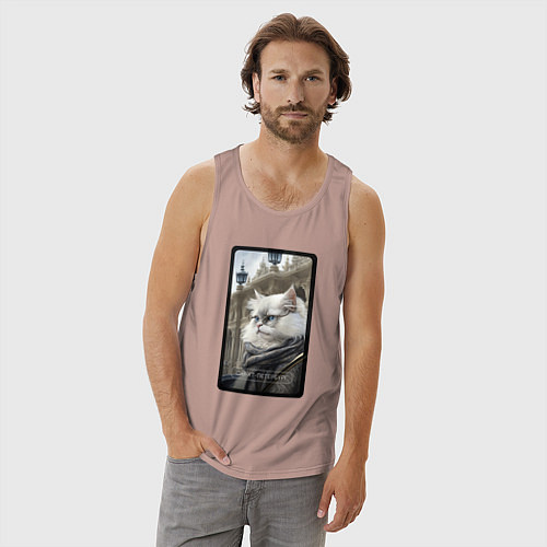 Мужская майка Санкт-Петербург котик / Пыльно-розовый – фото 3