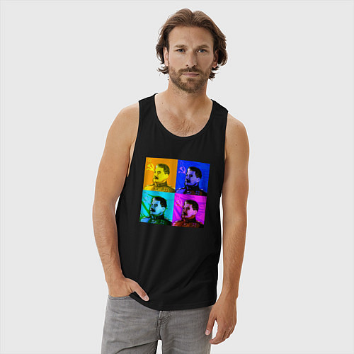 Мужская майка Color Stalin / Черный – фото 3