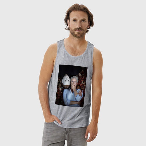 Мужская майка Хеллоуин Майкл и Лори / Меланж – фото 3