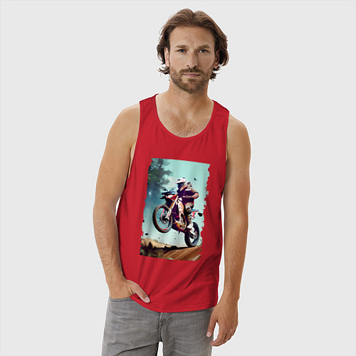 Мужская майка Мотокросс - экстрим / Красный – фото 3