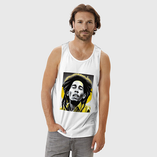 Мужская майка Bob Marley Digital Art / Белый – фото 3