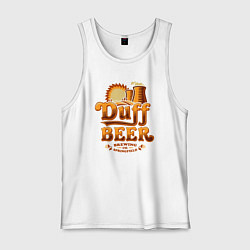 Майка мужская хлопок Duff beer brewing, цвет: белый