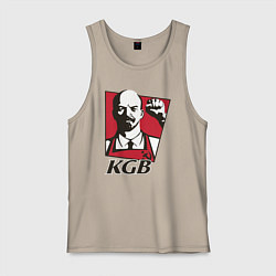 Майка мужская хлопок KGB Lenin, цвет: миндальный
