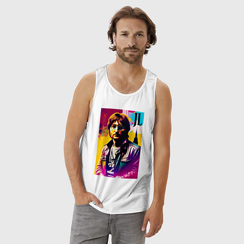 Мужская майка John Lennon - world legend / Белый – фото 3