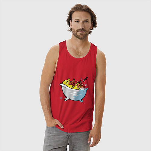 Мужская майка Уточка в ванне / Красный – фото 3