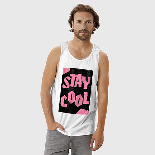 Мужская майка Оставайся крутым / Белый – фото 3