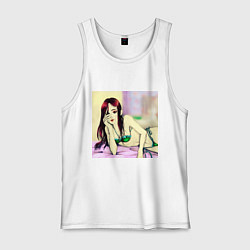 Майка мужская хлопок Уютная спальня, цвет: белый