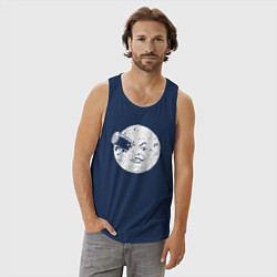 Майка мужская хлопок Путешествие на Луну, цвет: тёмно-синий — фото 2