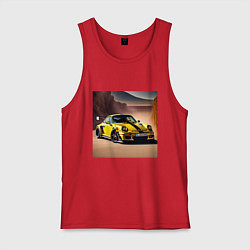 Майка мужская хлопок Porsche 911, цвет: красный