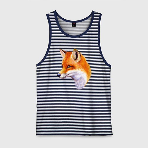 Мужская майка Лиса смотрит / Синяя тельняшка – фото 1