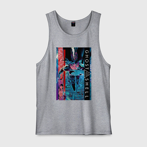 Мужская майка Ghost in the shell - Motoko / Меланж – фото 1