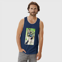 Майка мужская хлопок Кирара Геншин импакт, цвет: тёмно-синий — фото 2