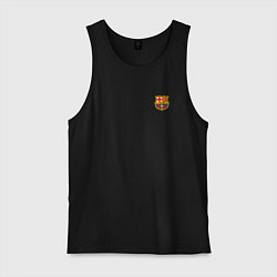 Майка мужская хлопок ФК Барселона эмблема, цвет: черный