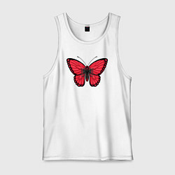 Майка мужская хлопок Албания бабочка, цвет: белый