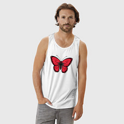 Майка мужская хлопок Албания бабочка, цвет: белый — фото 2