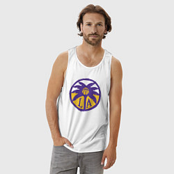 Майка мужская хлопок Lakers California, цвет: белый — фото 2