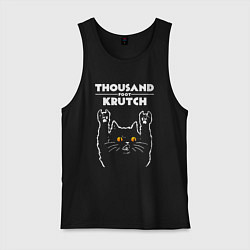 Майка мужская хлопок Thousand Foot Krutch rock cat, цвет: черный