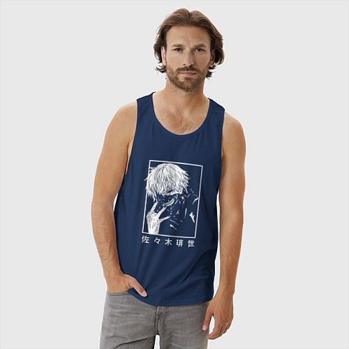 Мужская майка Токийский гуль - дэд инсайд / Тёмно-синий – фото 3