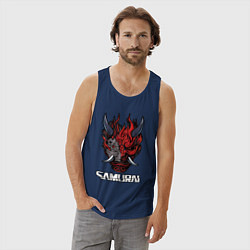 Майка мужская хлопок Samurai logo, цвет: тёмно-синий — фото 2