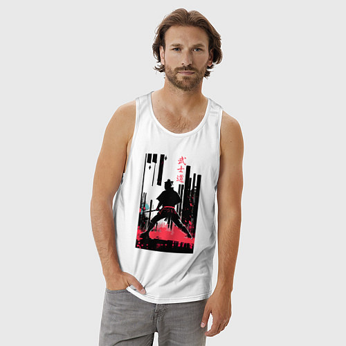 Мужская майка Бусидо - кодекс самурая - путь война / Белый – фото 3