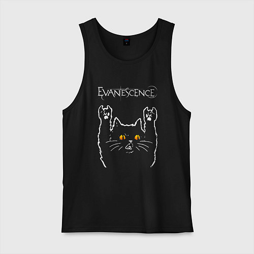 Мужская майка Evanescence rock cat / Черный – фото 1
