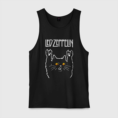 Мужская майка Led Zeppelin rock cat / Черный – фото 1