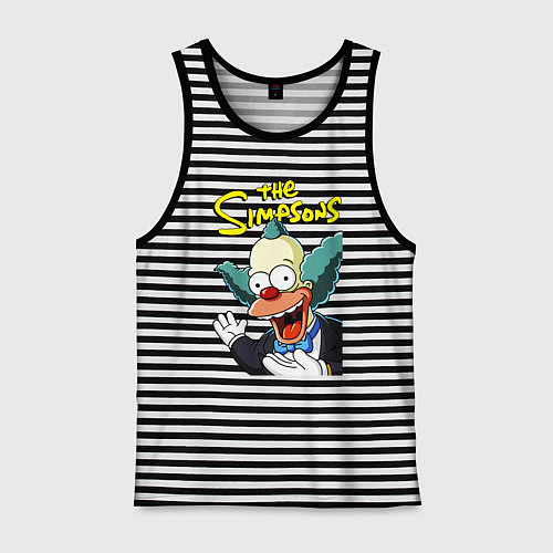 Мужская майка Krusty the clown / Черная тельняшка – фото 1